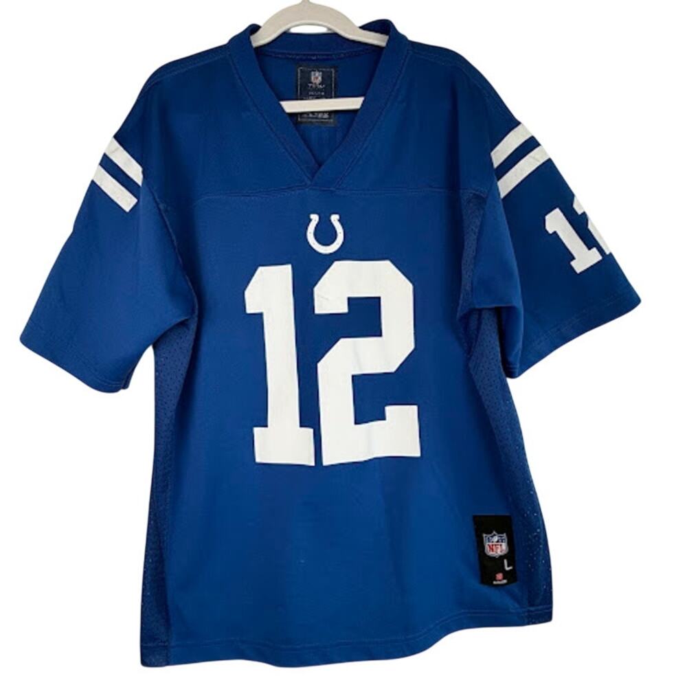 Andrew Luck Indianapolis Colts NFL Team Apparel Jersey Blue Youth Large L 14/16